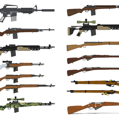  现代军事枪械武器su模型 