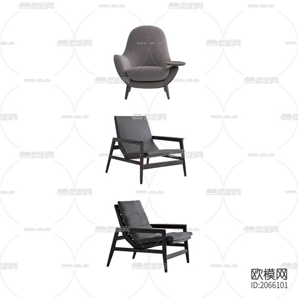 現(xiàn)代簡約實木布藝單人沙發(fā)下載(渲染圖2)