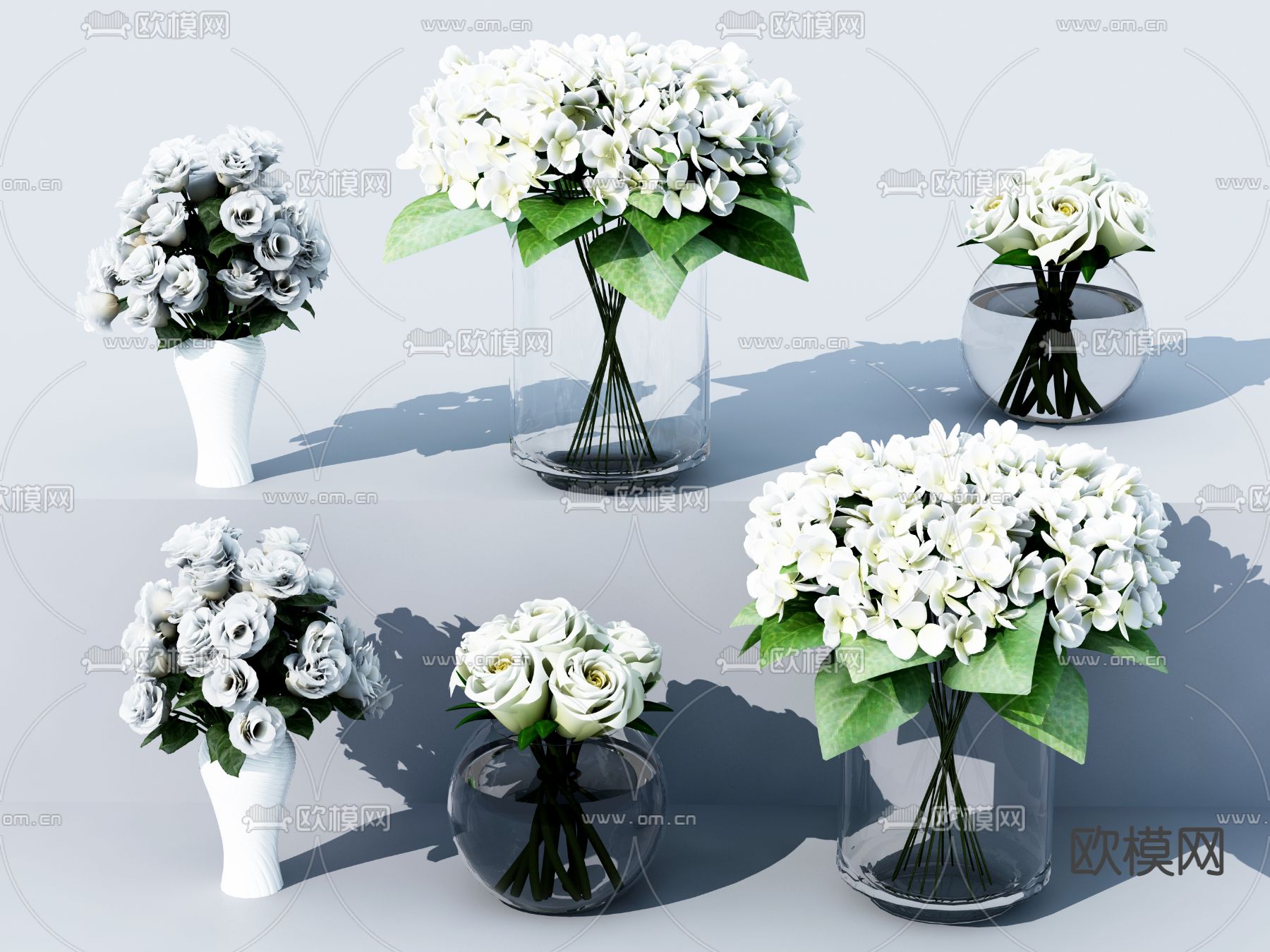 现代花瓶花艺插花免费3d模型下载_ID11958773_3dmax免费模型-欧模网