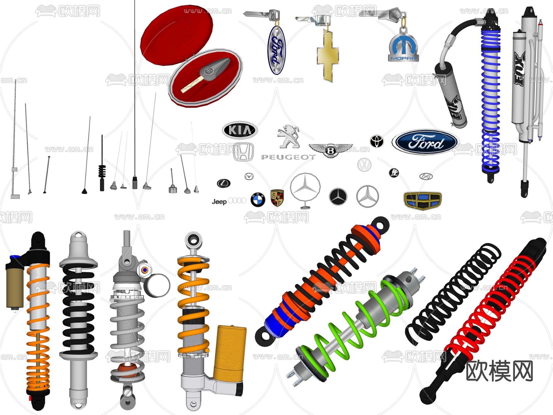 现代汽车零件su模型下载