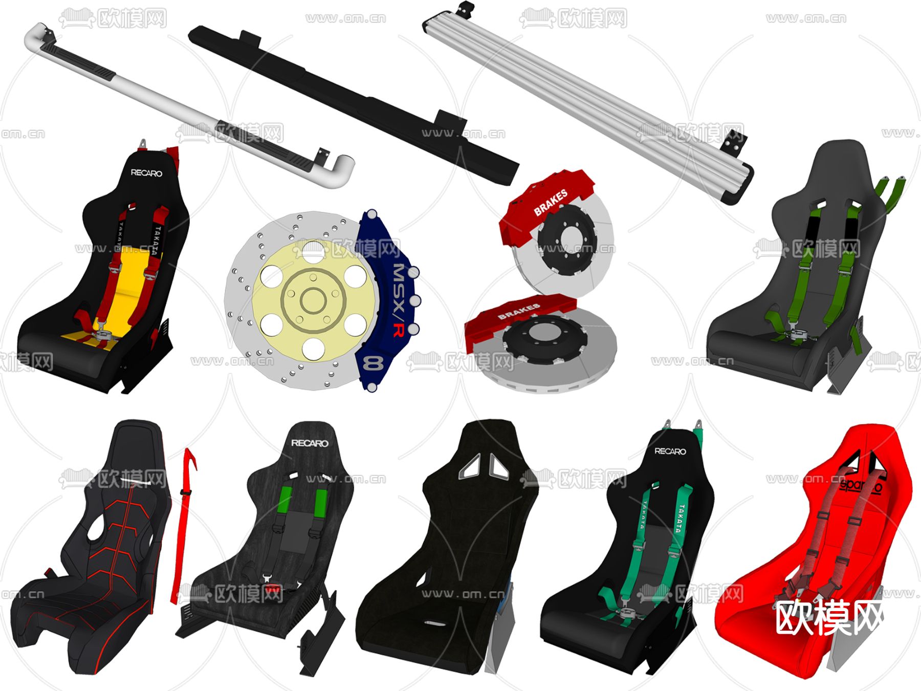 现代汽车座椅零件su模型下载