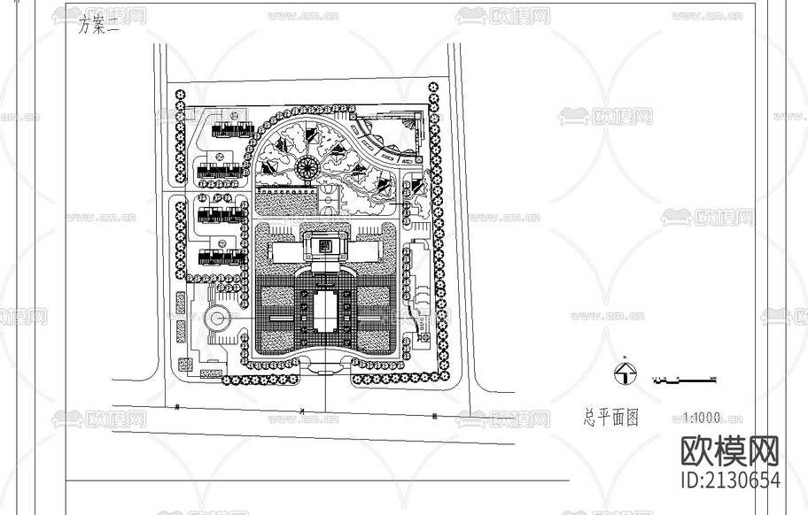 某小區(qū)cad規(guī)劃平面圖下載(渲染圖1)