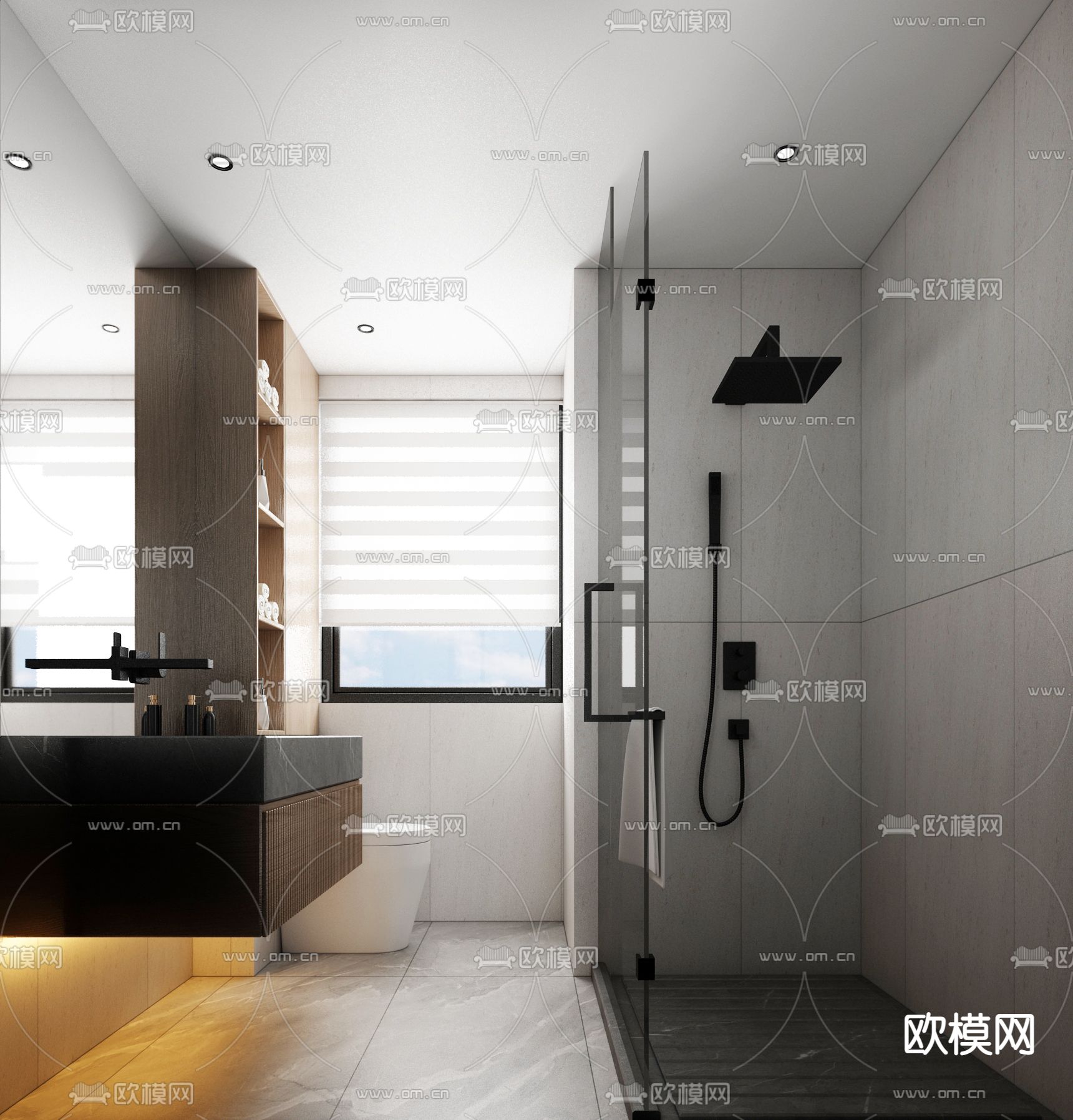 现代卧室主人房免费3d模型下载（渲染图2）