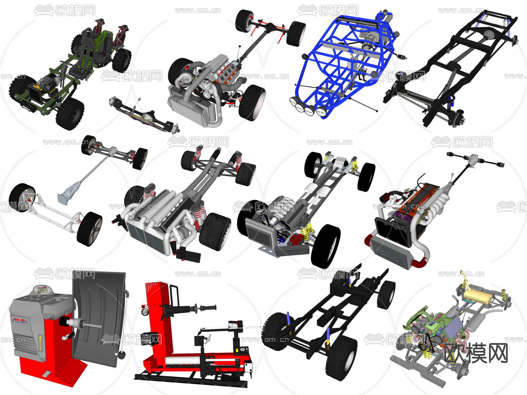 现代汽车零件su模型下载