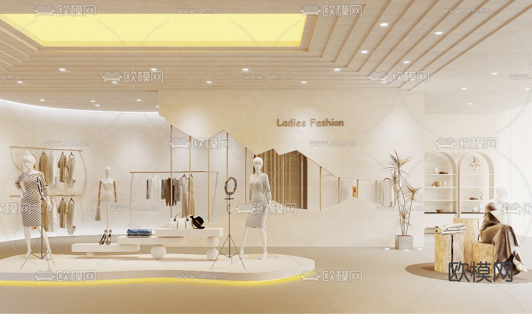 侘寂风女装服装店3d模型