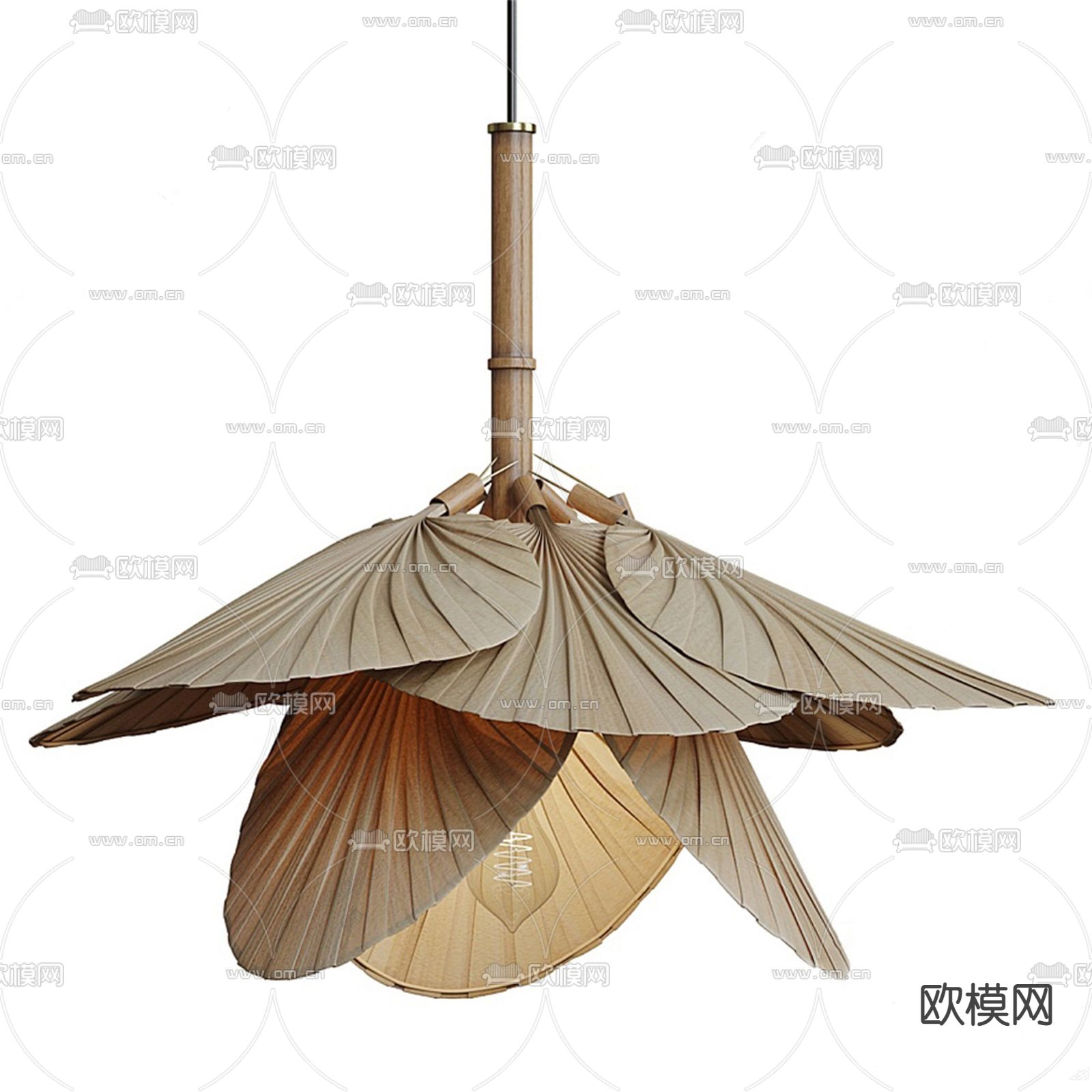 自然法叶片吊灯su模型下载（渲染图1）