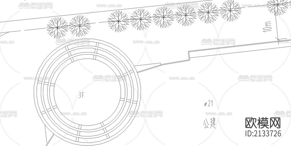 多層小區(qū)cad施工圖下載(渲染圖5)
