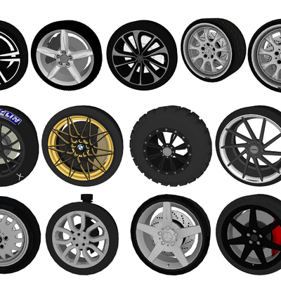  现代汽车轮毂零件su模型 