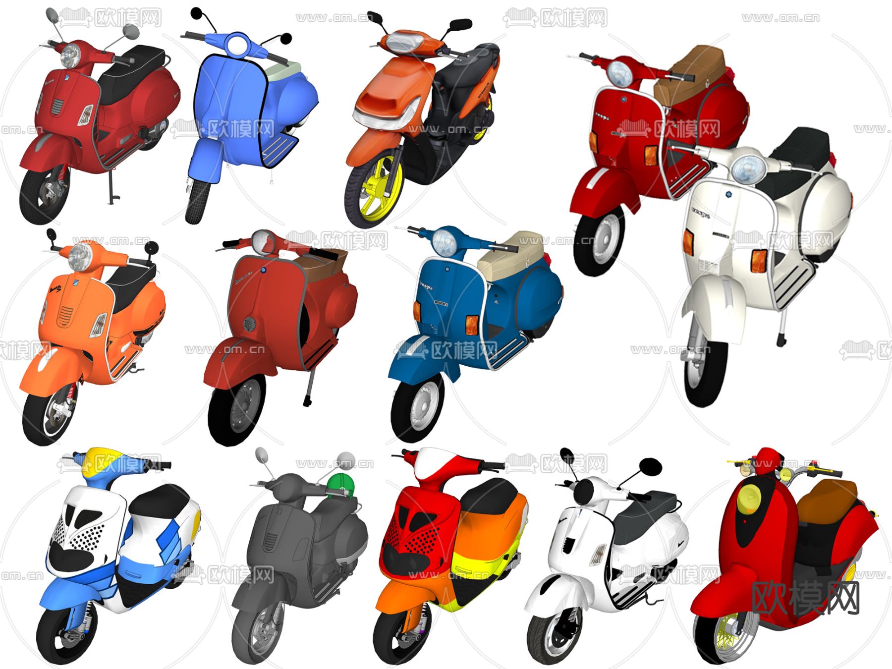 现代摩托车su模型下载