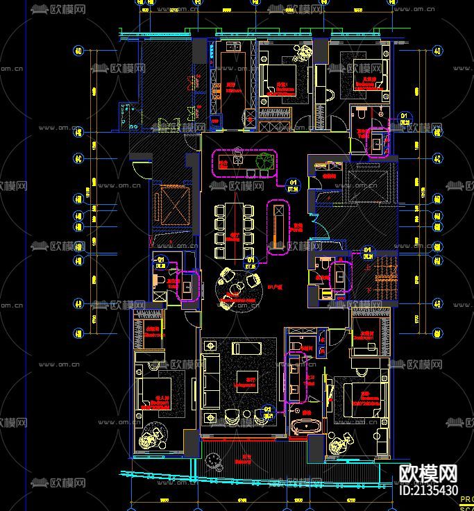 全套家装cad图库-免费3dmax模型库-欧模网
