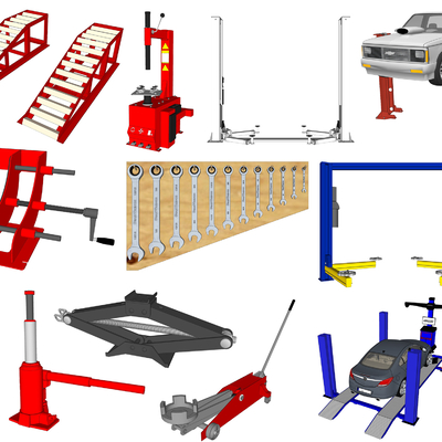  现代汽修设备su模型 