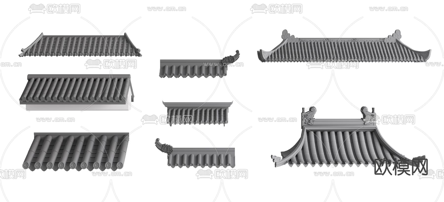 中式古建门头屋檐3d模型下载-【集简空间】「每日更新」
