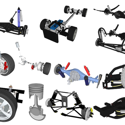  现代汽车零件su模型 