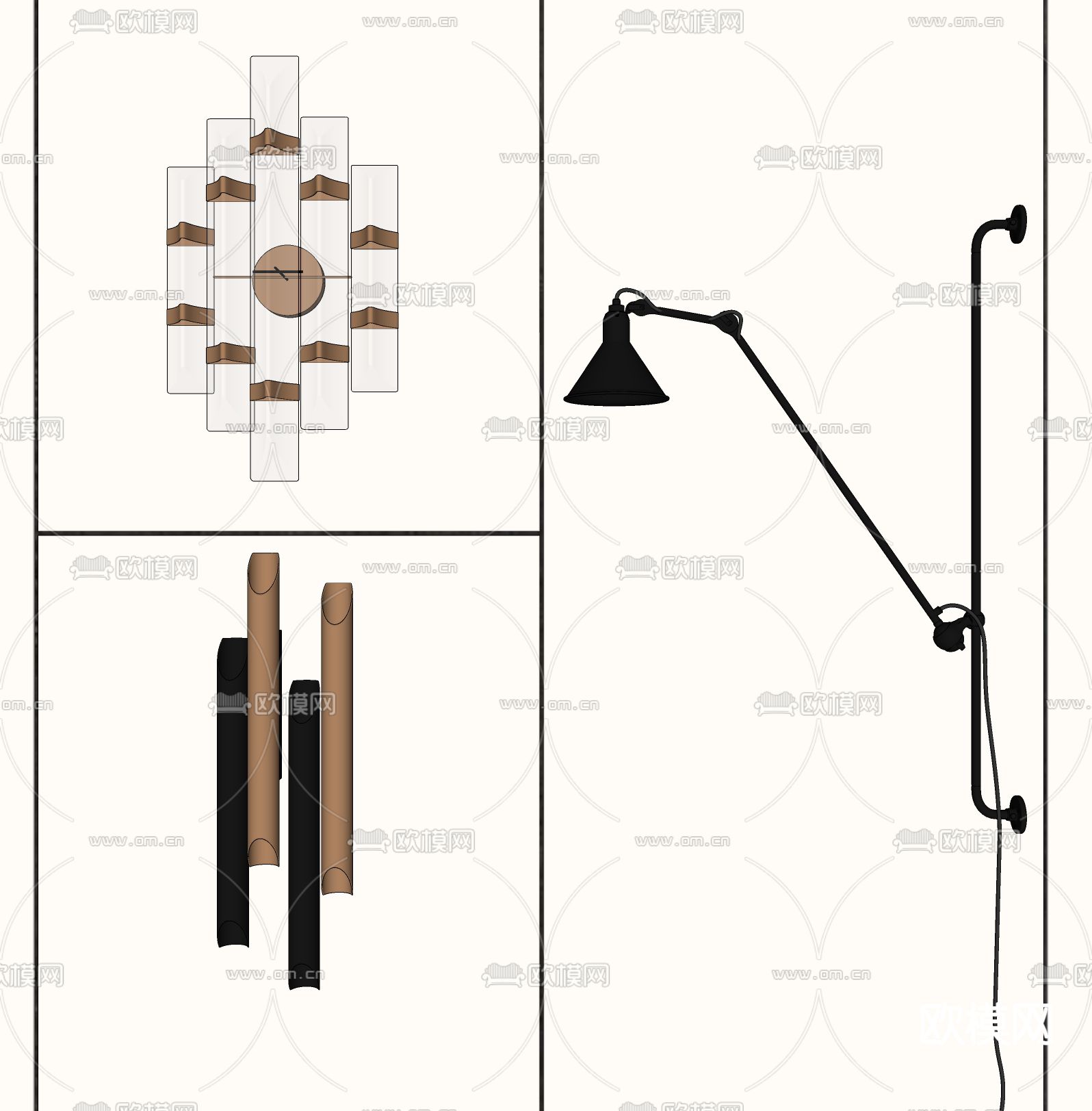 现代轻奢壁灯su模型下载（渲染图2）
