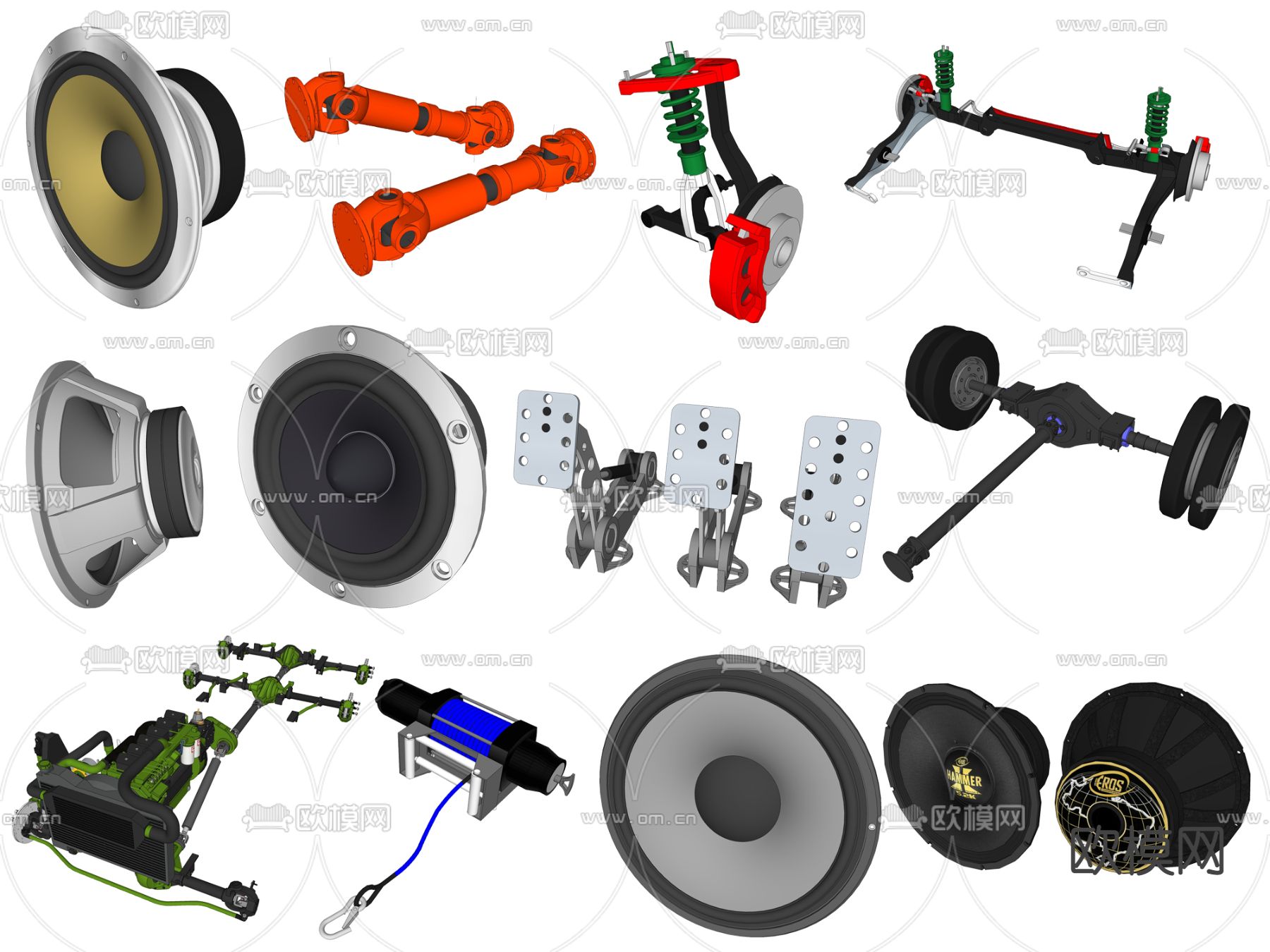 现代汽车零件su模型下载