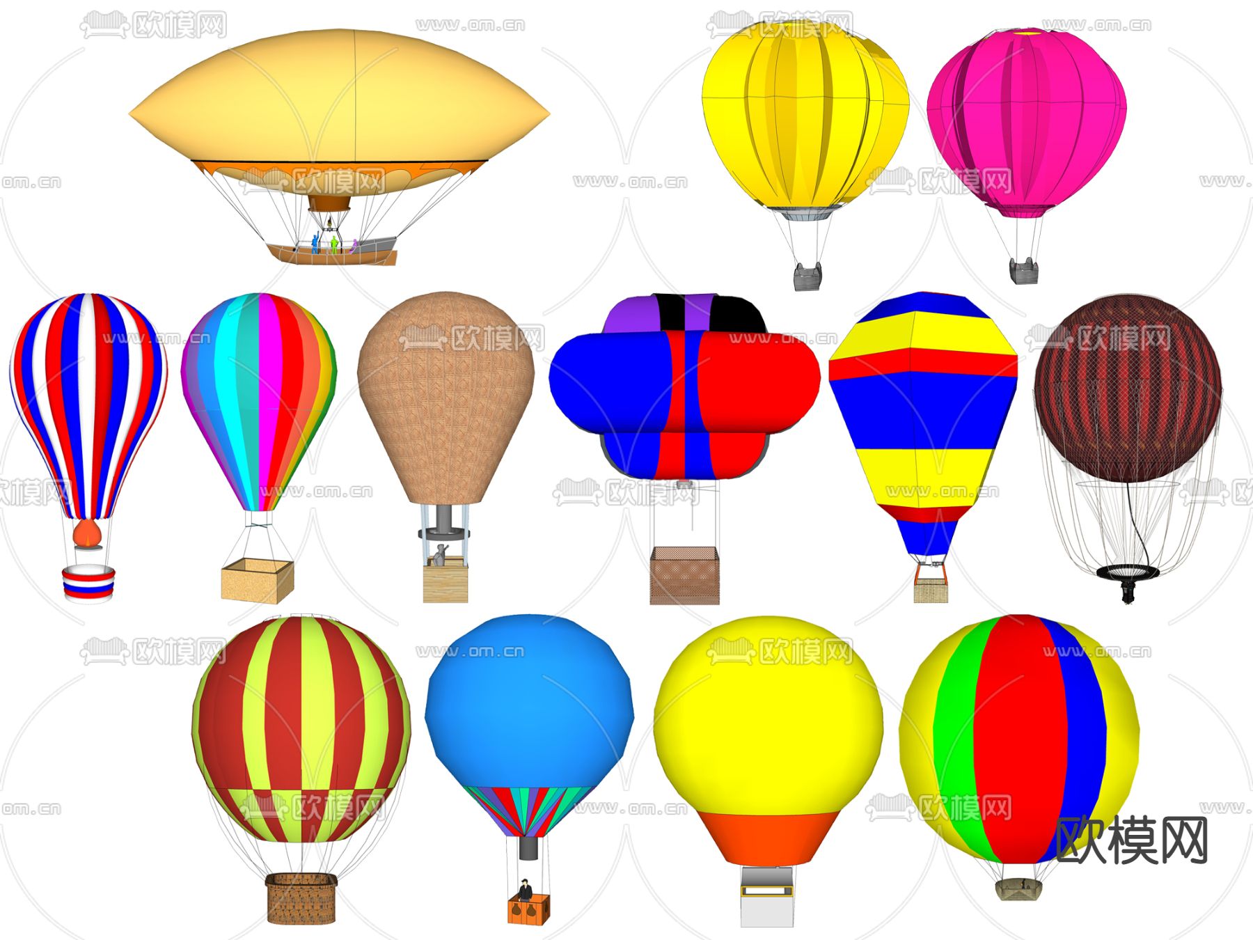 现代热气球su模型下载