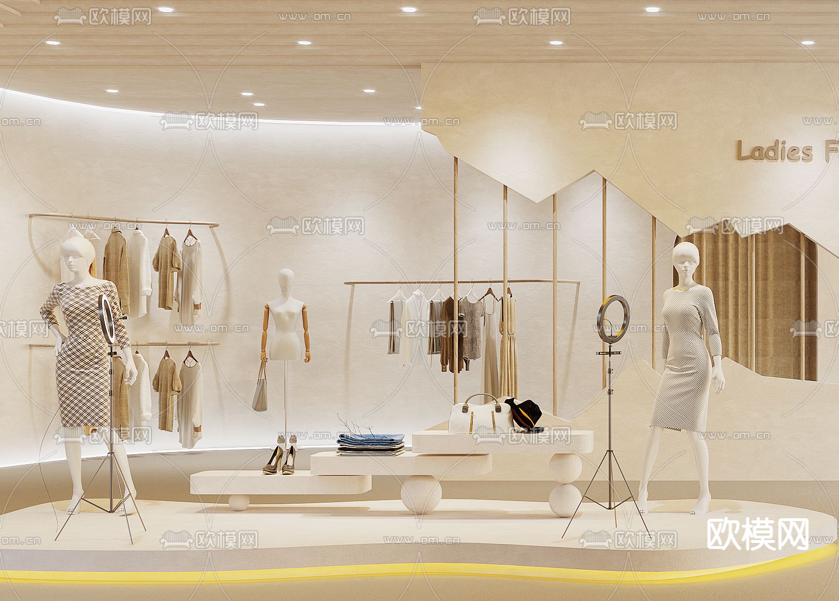侘寂风女装服装店3d模型
