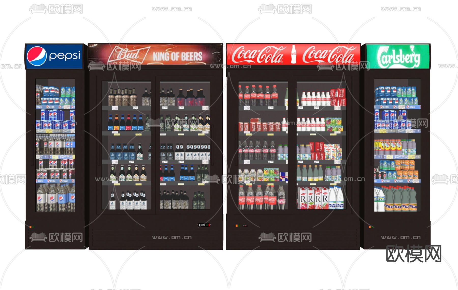 饮料汽水冰箱冰柜su模型