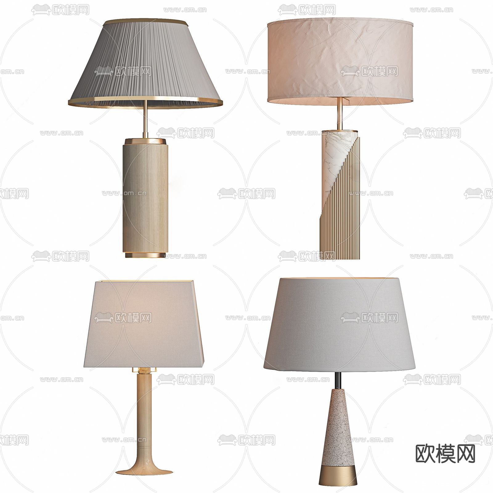 现代轻奢台灯su模型下载（渲染图1）