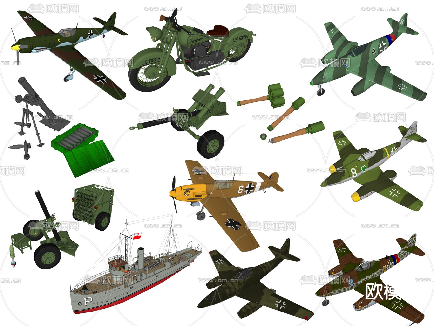 现代轰炸机军事器材su模型下载