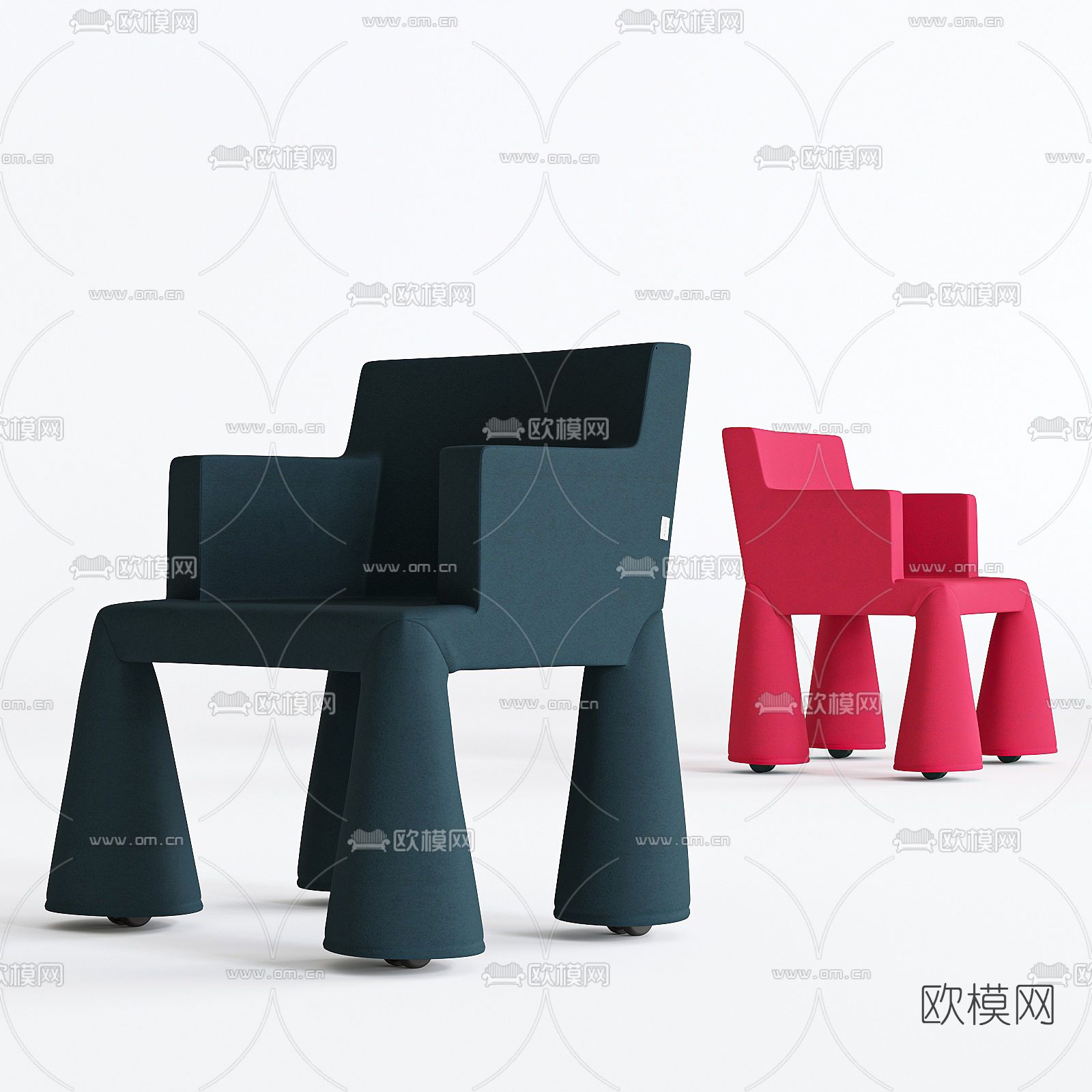 现代休闲椅3d模型下载