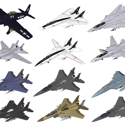  现代战斗机军事器材su模型 