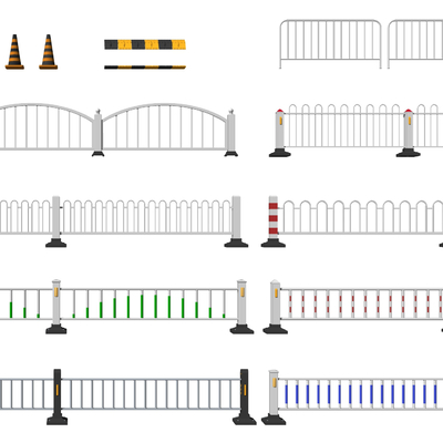  现代交通护栏su模型 