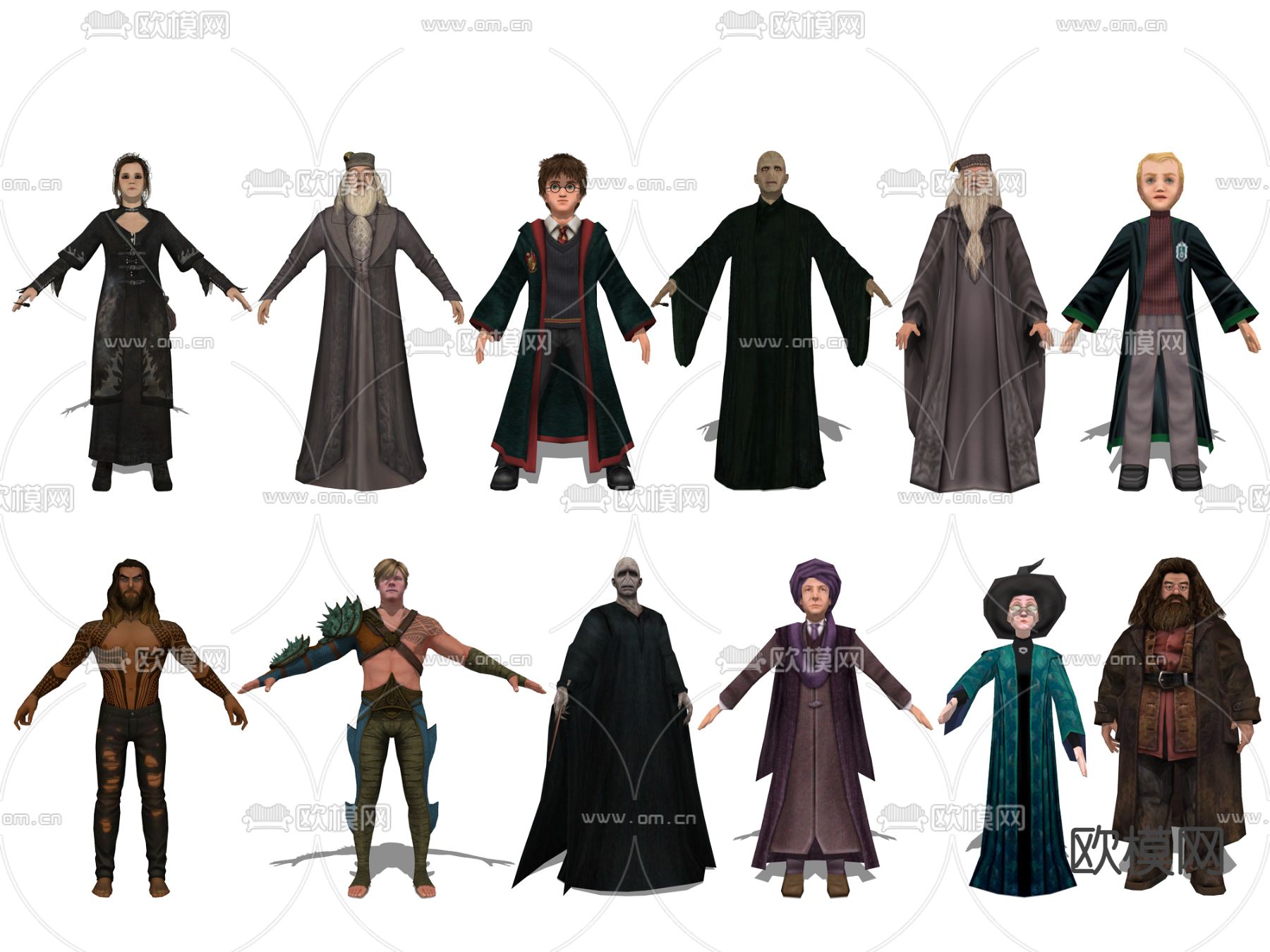 现代动漫角色哈利波特海王su模型