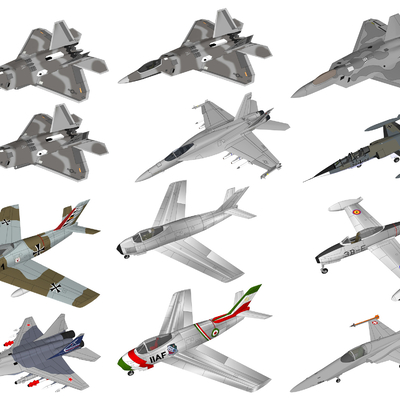  现代战斗机军事器材su模型 