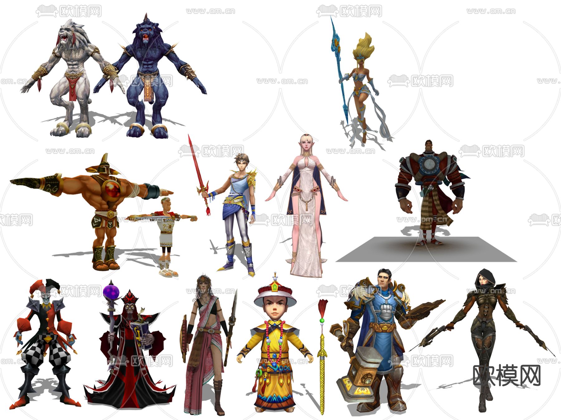 现代动漫游戏人物su模型下载