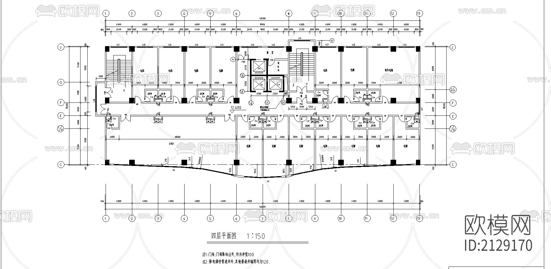 酒店cad建筑图纸下载（渲染图6）