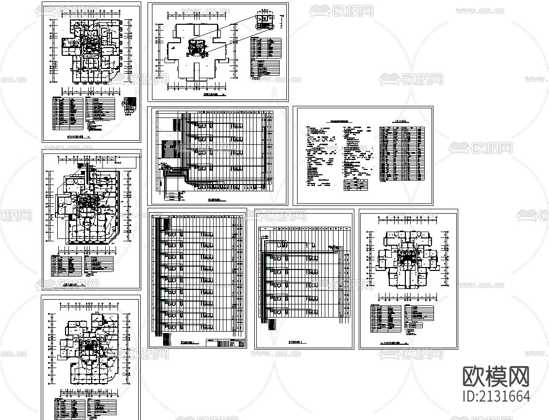 高层住宅消防CAD施工图下载（渲染图4）