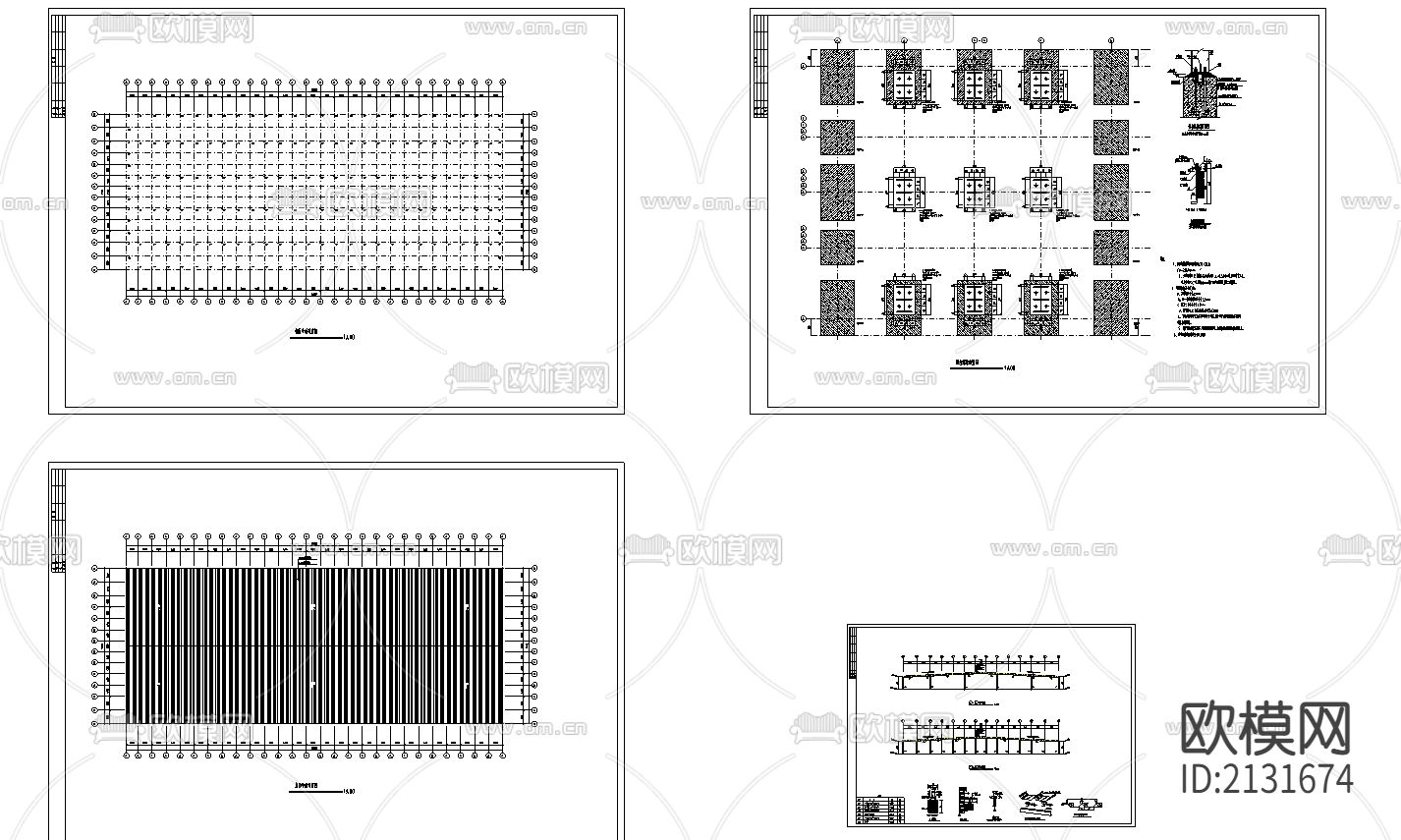 钢结构厂房CAD施工图下载（渲染图2）