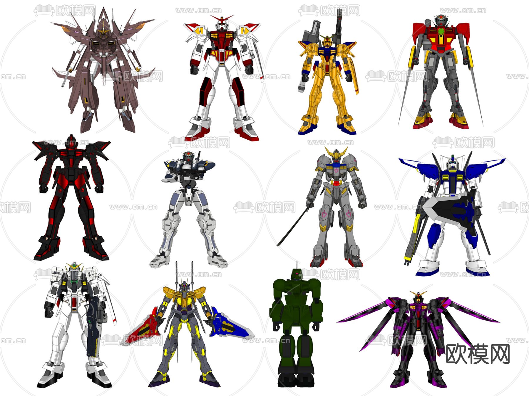 现代动漫高达机器人su模型下载