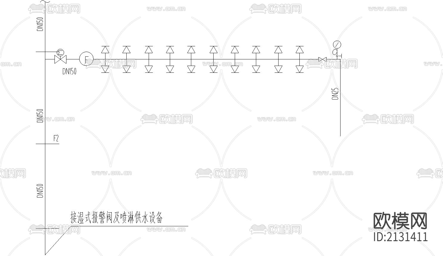 大富豪消防CAD施工图下载（渲染图2）