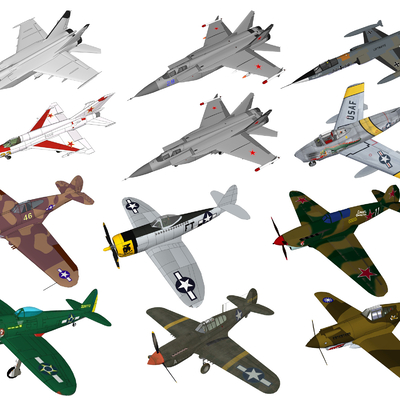  现代战斗机军事器材su模型 