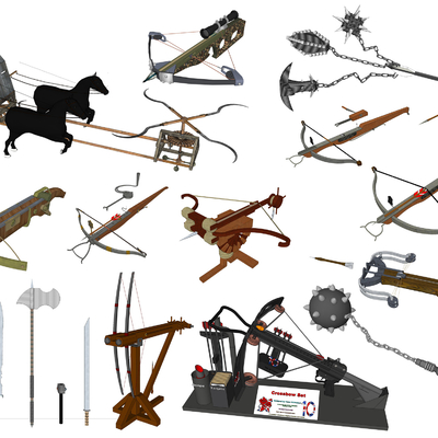  现代军事冷兵器su模型 