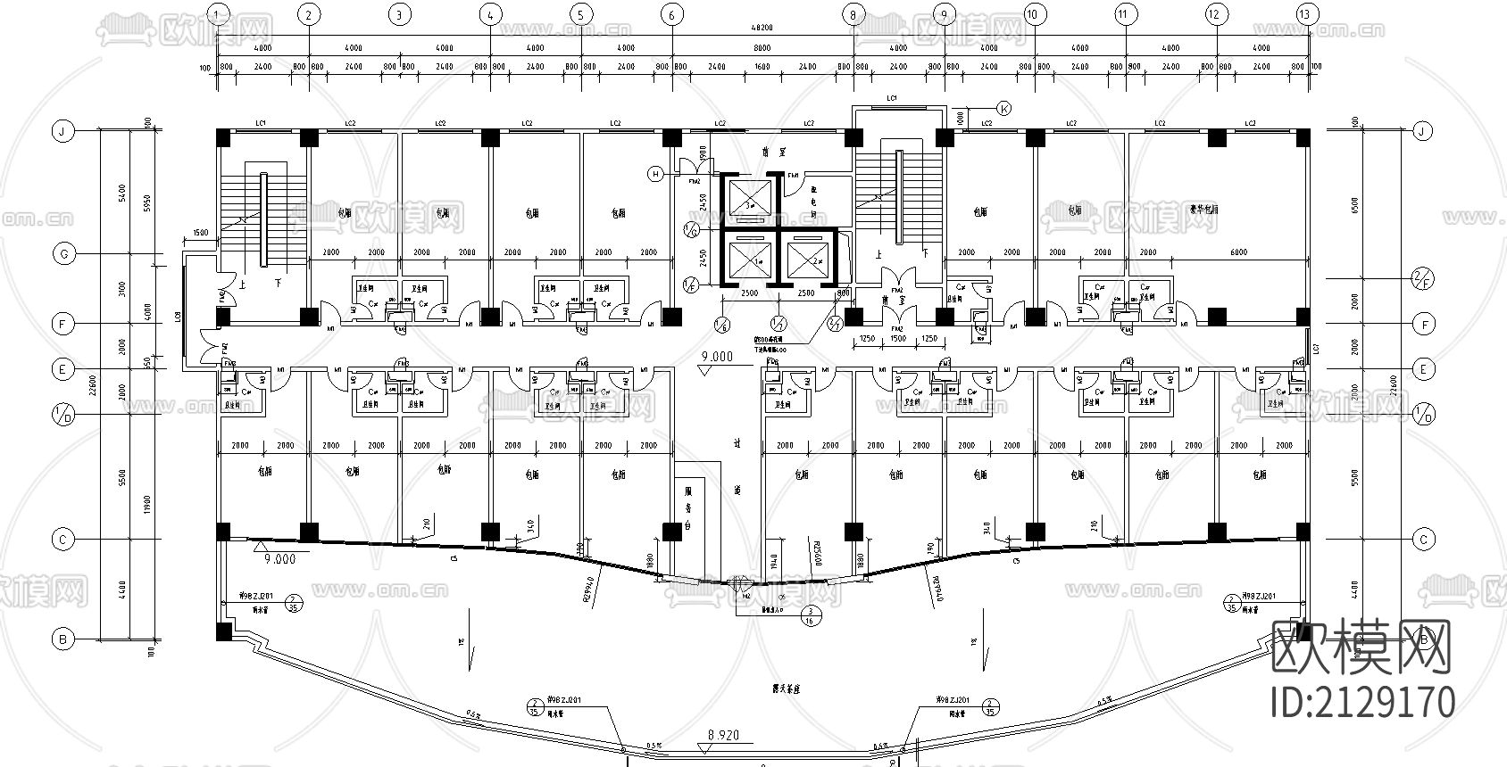 酒店cad建筑图纸下载（渲染图5）