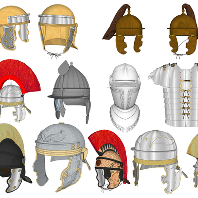  现代军事冷兵器盔甲su模型 