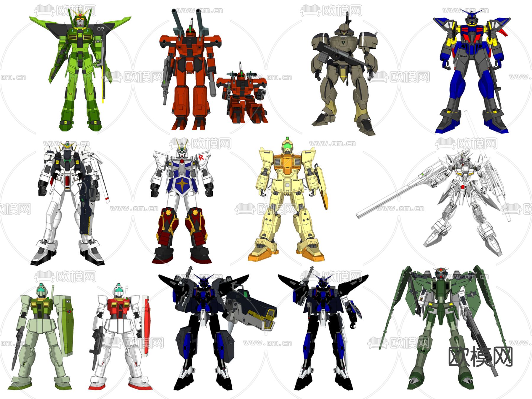 现代动漫高达机器人su模型下载