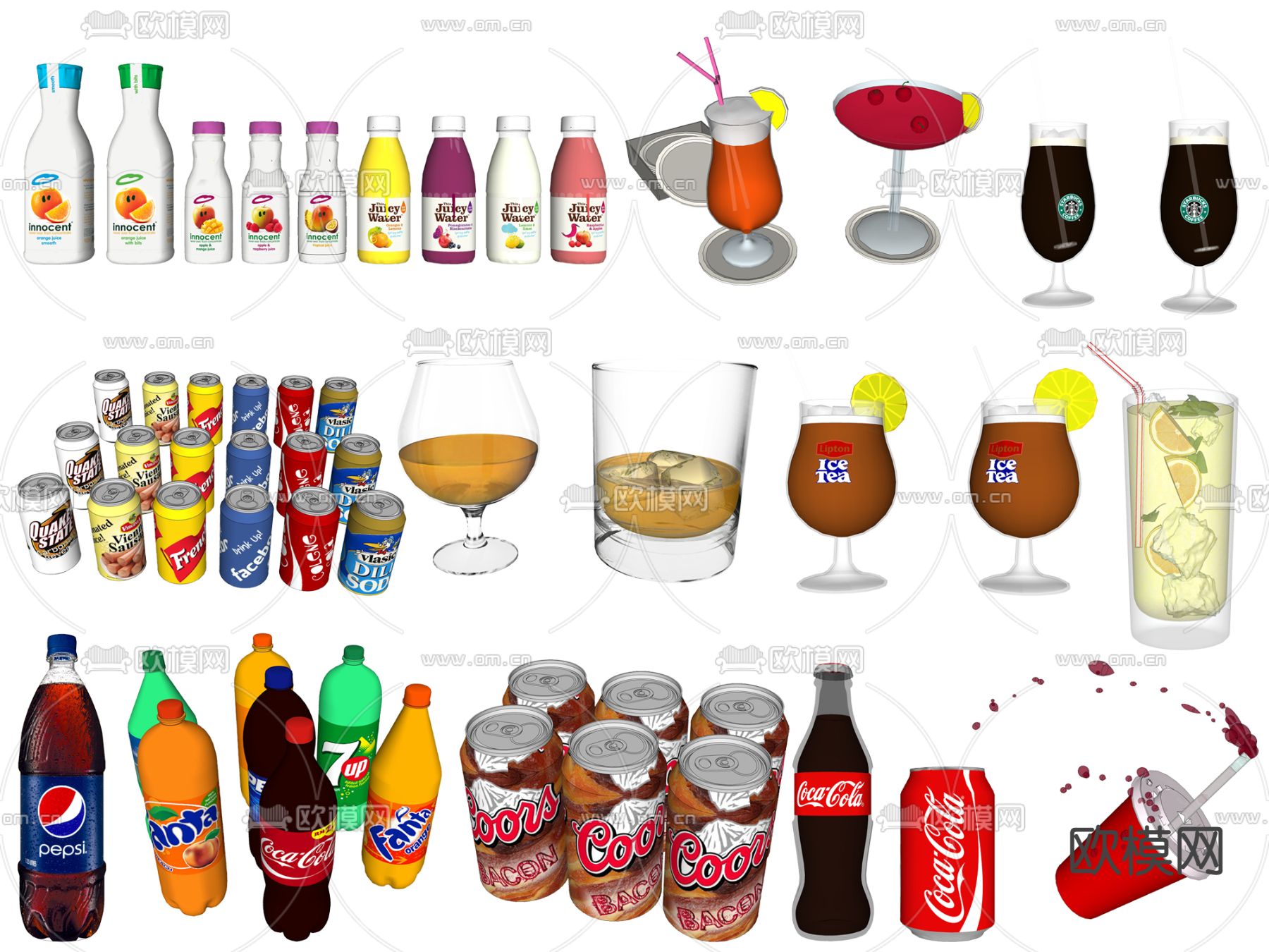 现代饮料su模型下载