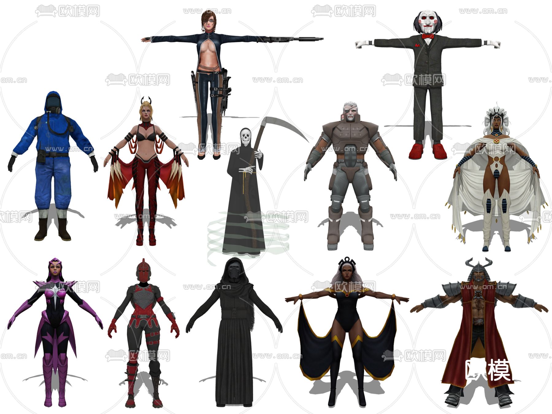 现代动漫游戏人物su模型下载