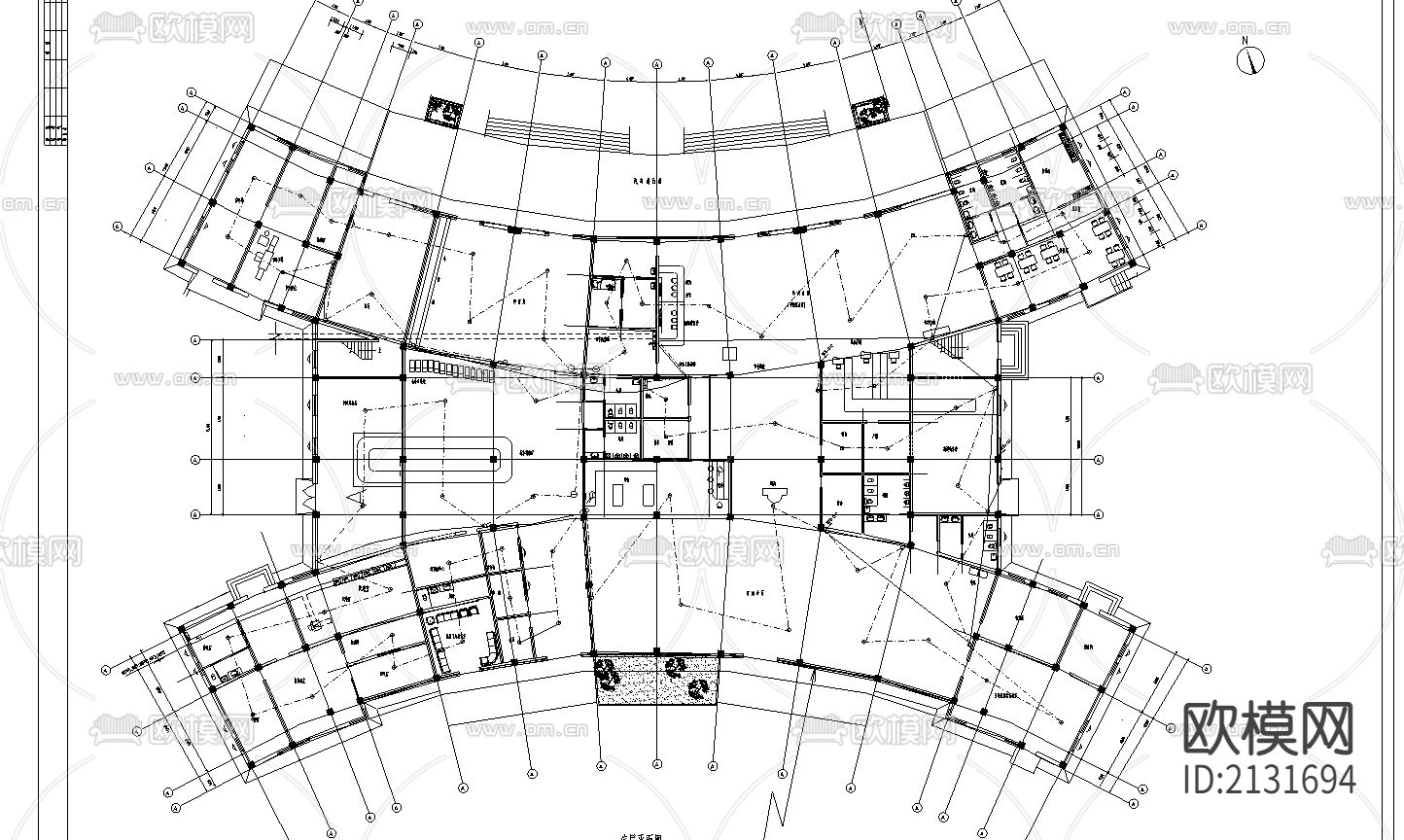 航站楼消防报警cad施工图下载（渲染图3）