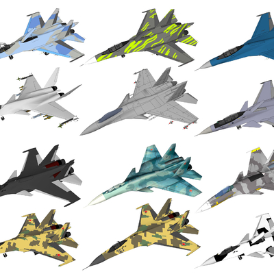  现代战斗机军事器材su模型 