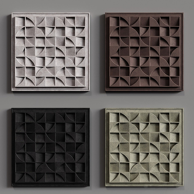 几何浮雕装饰画3d模型