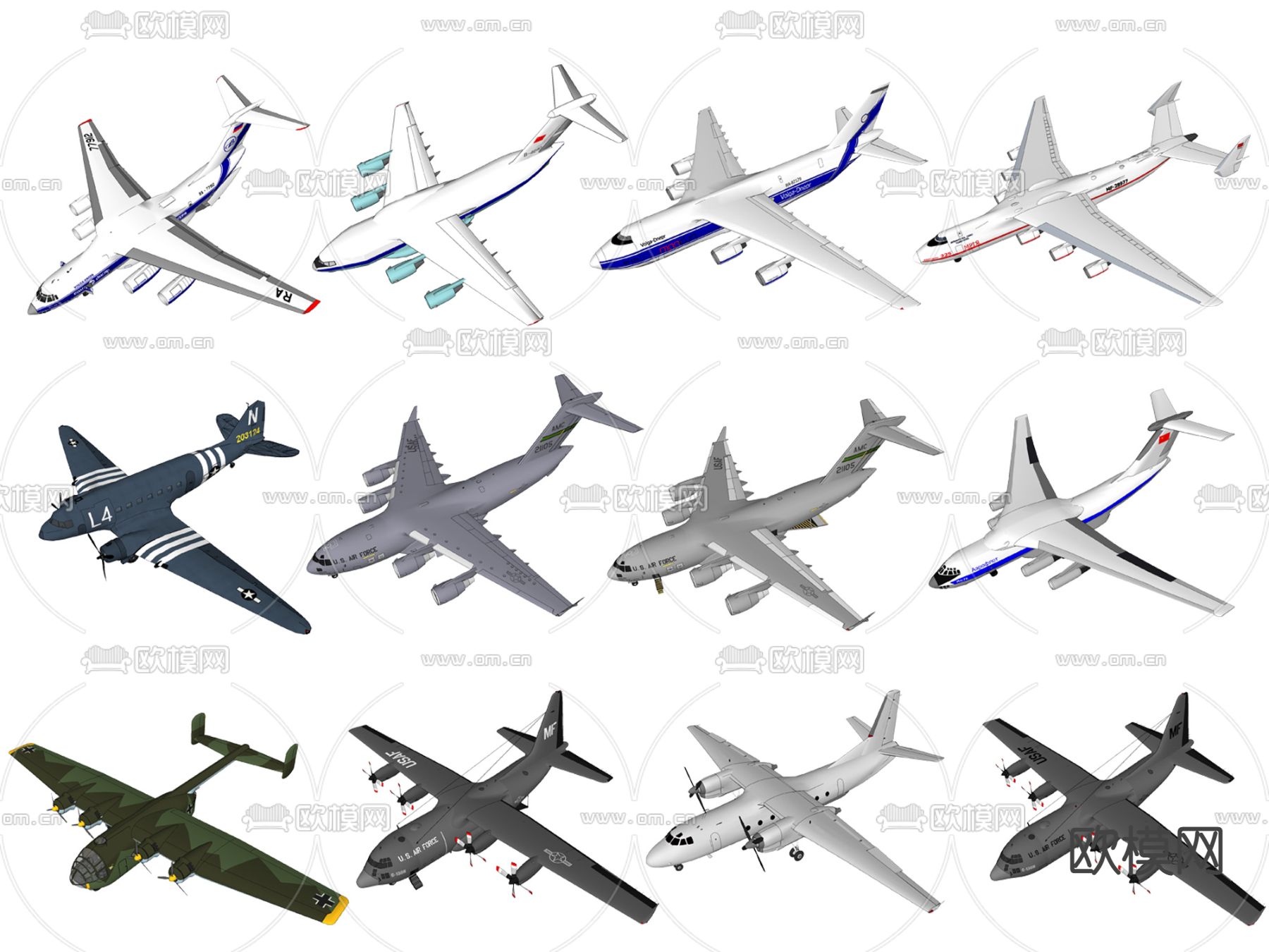 现代军事运输机su模型下载