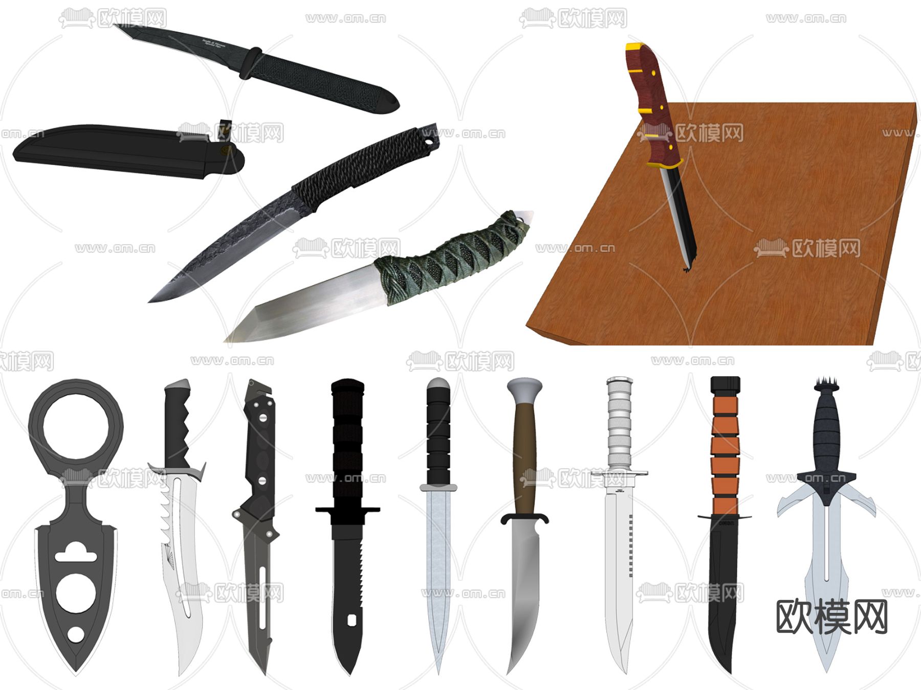 现代军事冷兵器su模型下载