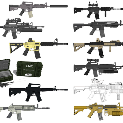  现代军用枪械武器su模型 