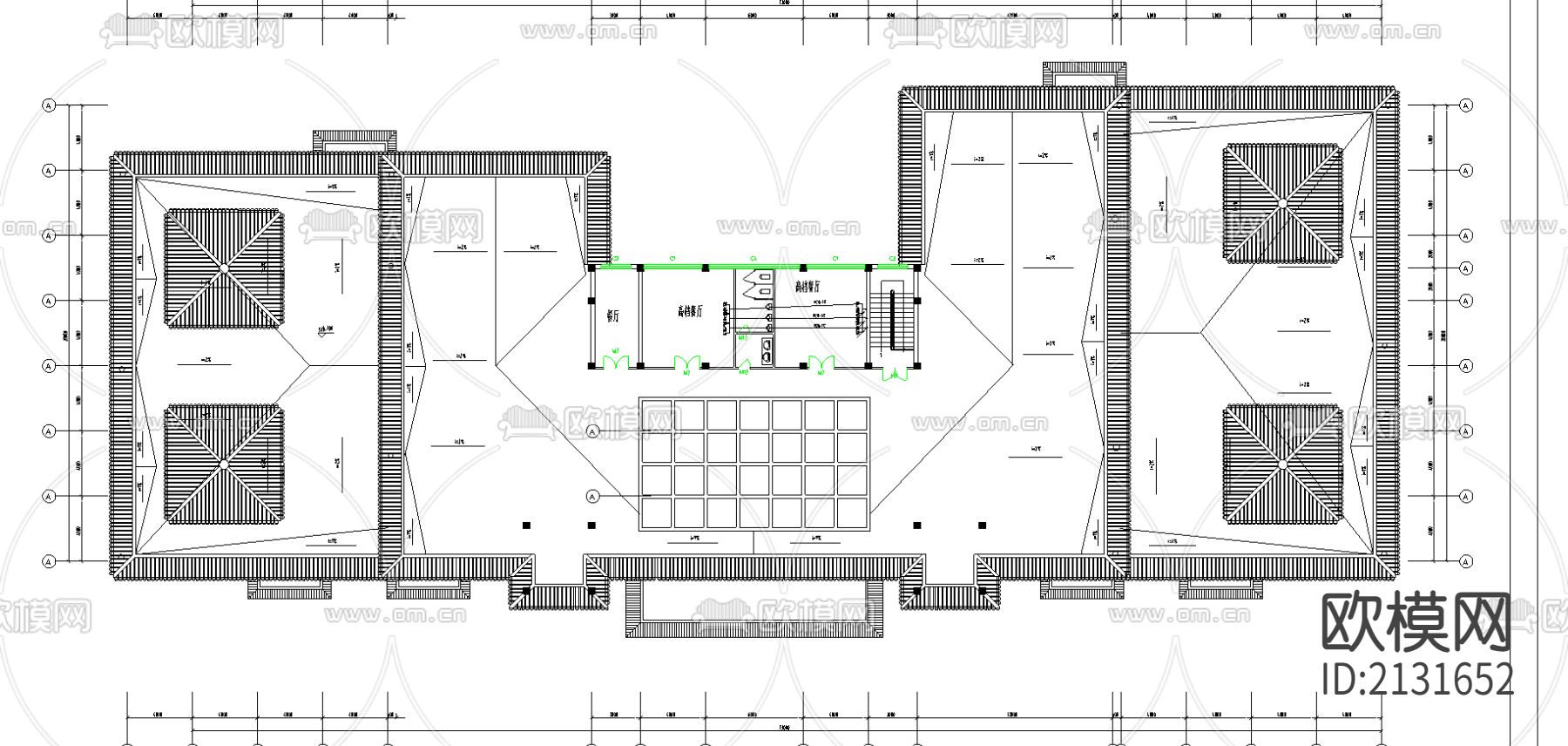 风景区会议餐厅电气消防报警设计下载（渲染图2）