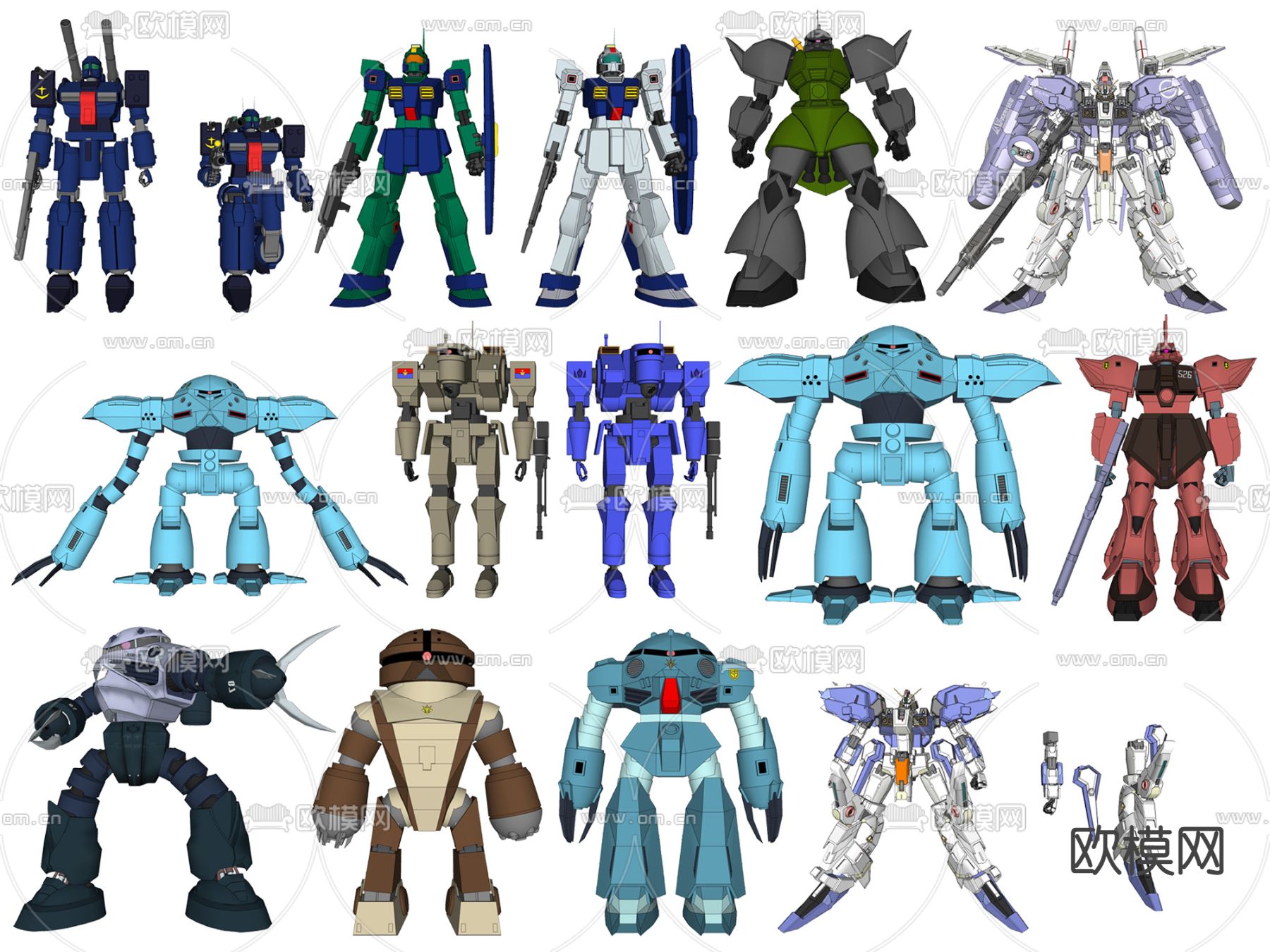现代动漫高达机器人su模型下载